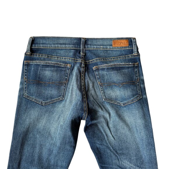 Polo Ralph Lauren 6/28 The Tompkins skinny crop medium wash stretchy frayed jean - Picture 6 of 10